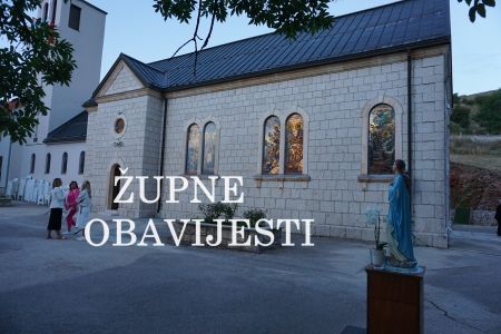 Read more: ŽUPNE OBAVIJESTI  - Raspored misa i blagoslov polja u idućem tjednu 