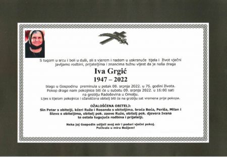 Read more: Omolje, umrla Iva Grgić