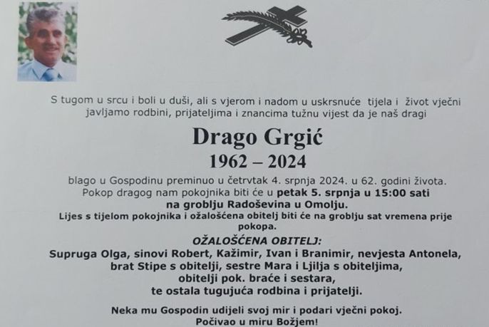 drago grgic osmrtnica